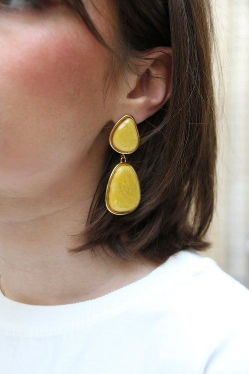 Boucles d'oreilles Palma jaune