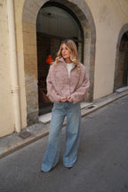 Bouclé Tweed Jacket — Heather Pink
