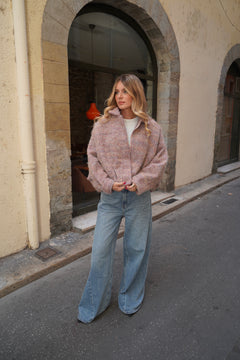 Bouclé Tweed Jacket — Heather Pink