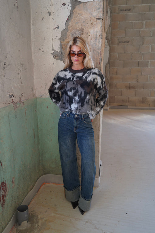 Pull Moha dégradé gris