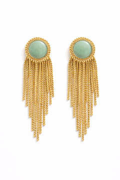 green stone earrings