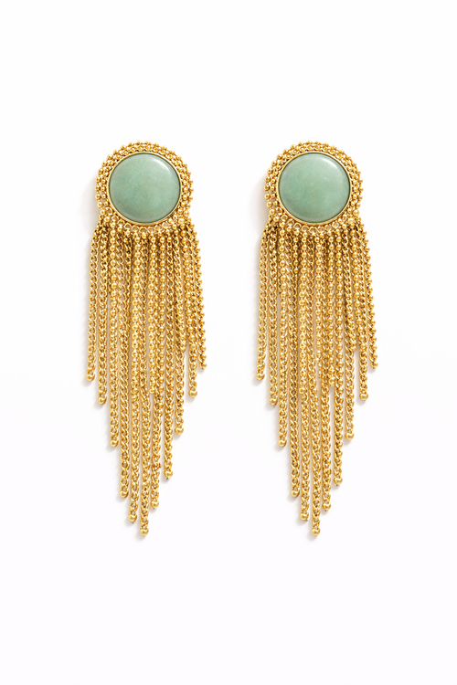 green stone earrings