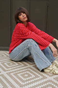 Enza T-shirt with red collar