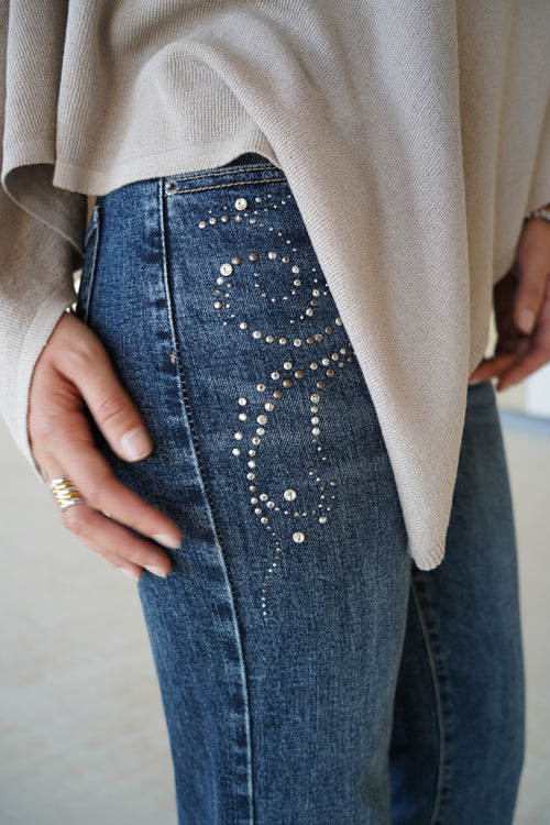Jean Flare Strass