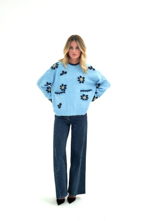 Blue Garden Sweater