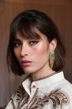 green stone earrings