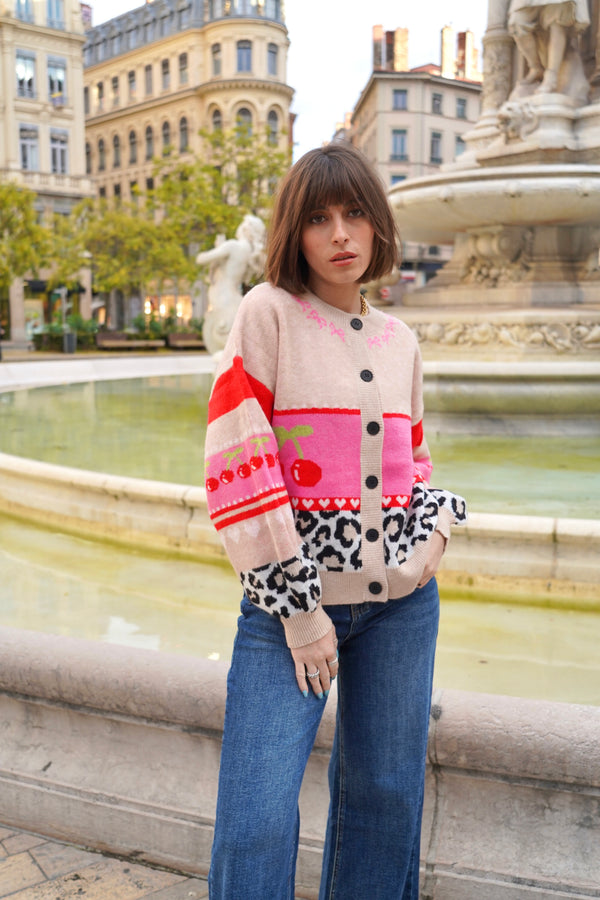 Cherry on the Cake beige cardigan
