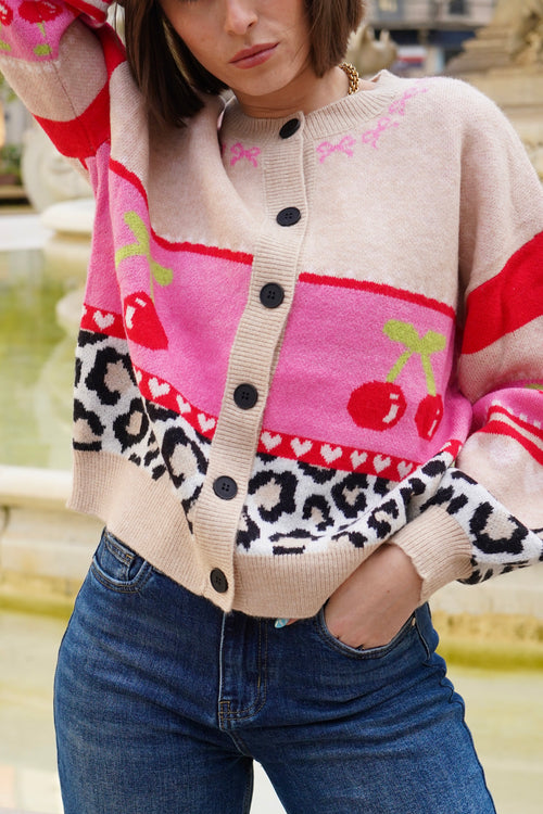 Cherry on the Cake beige cardigan