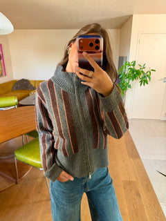 Gilet Gris/choco
