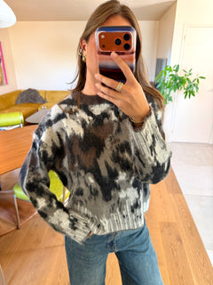 Pull mohair degradé gris