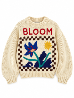 Bloom embroidered chunky knit sweater
