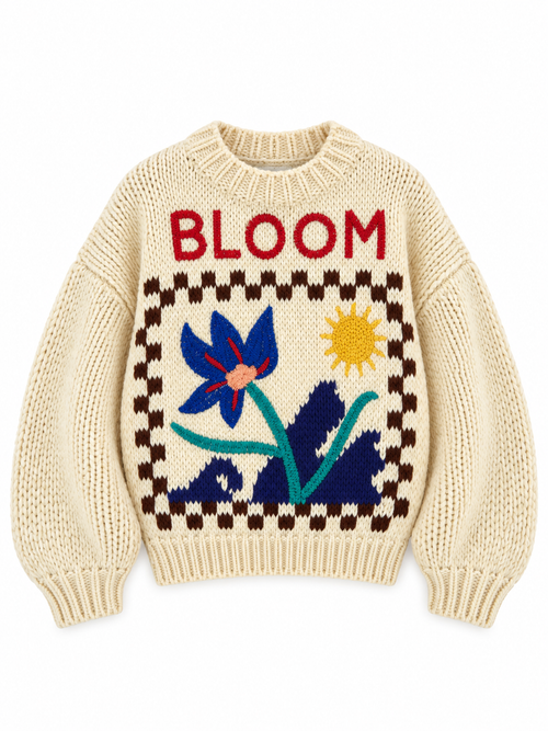 Bloom embroidered chunky knit sweater