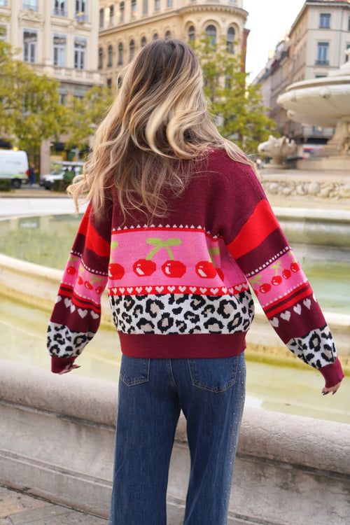 Cherry on the cake burgundy vest