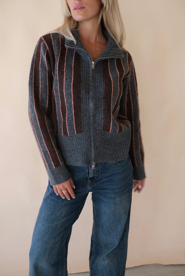 Gilet Gris/choco