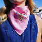 Bandana brodé rose pale