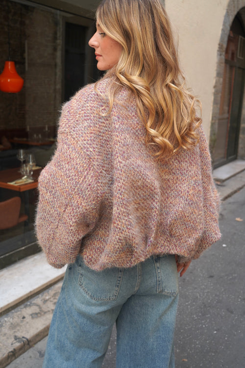 Bouclé Tweed Jacket — Heather Pink