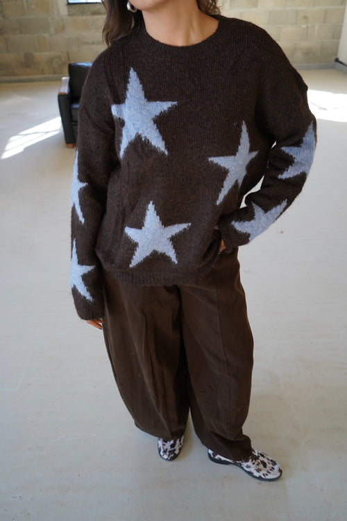 Pull étoile marron