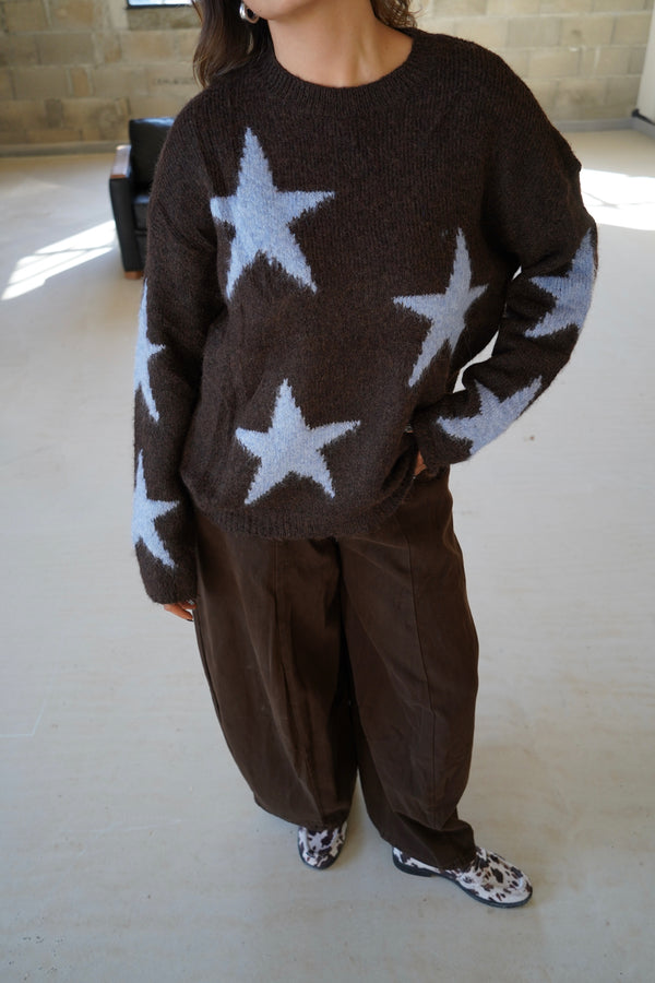 Pull étoile marron