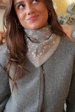 Écharpe Bandana Rose et Gris