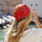 Bandana brodé rouge
