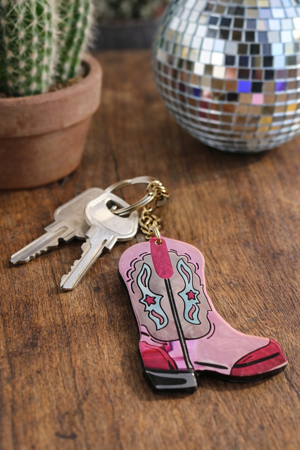 Porte clé Santiag Rose