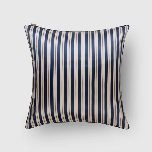 Dream pillowcase with navy blue stripes