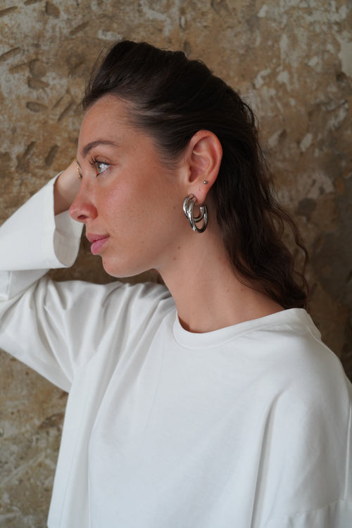 Boucles Double Loop argent