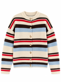 Striped Cardigan — Ecru Multicolor