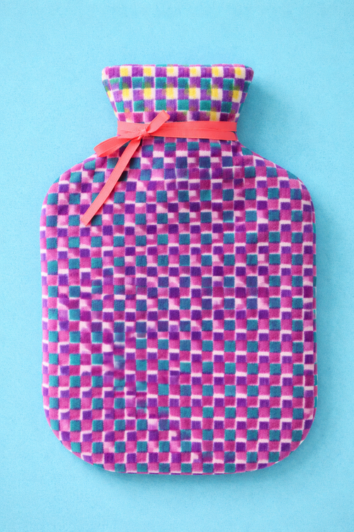 Hot water bottle with tiles