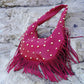sac à main clouté rouge