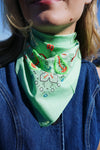 Mint green embroidered bandana