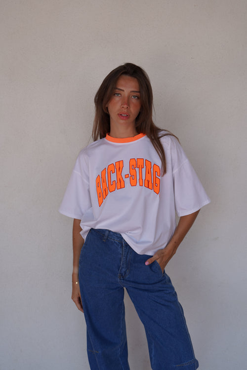 T-shirt Back-stage Blanc