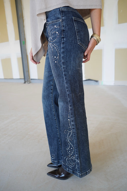 Jean Flare Strass