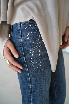 Jean Flare Strass