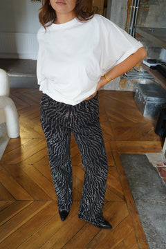Zebra-print trousers