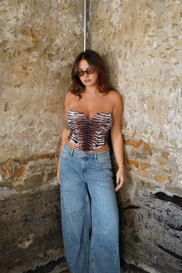 Zebra print bustier