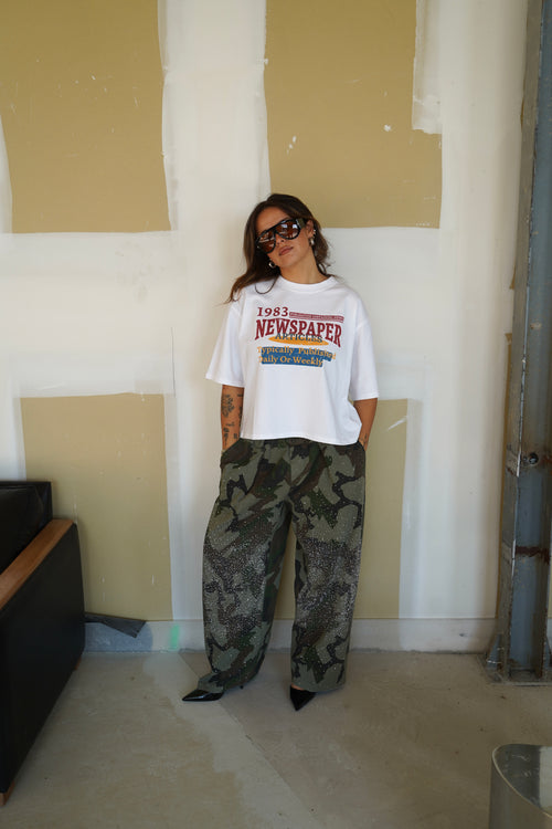 T-shirt Newspaper Blanc