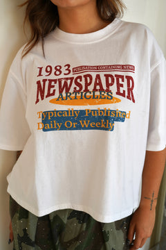T-shirt Newspaper Blanc