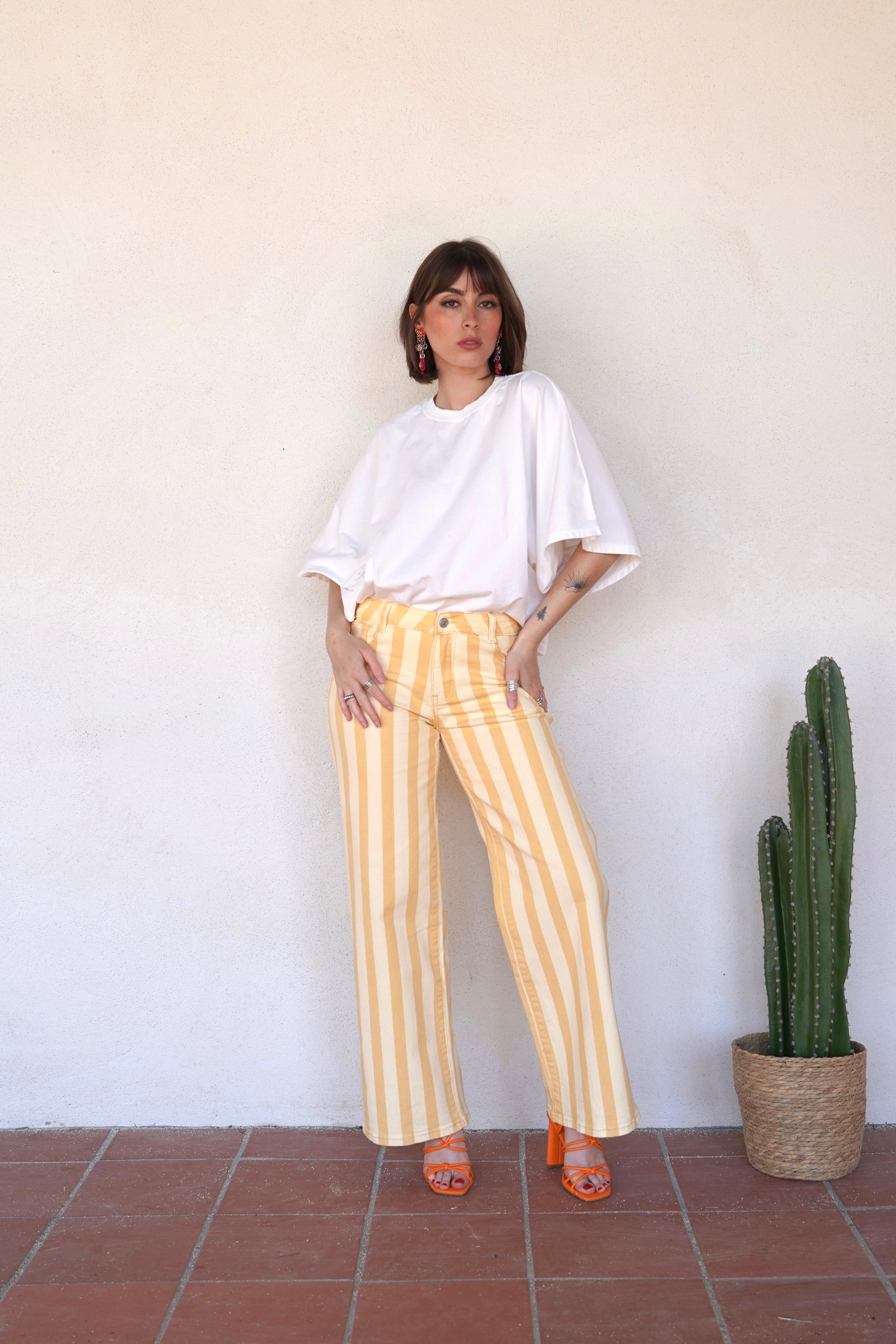 Jean Limoncello - Bright yellow high-waisted jeans – Mad Peonies