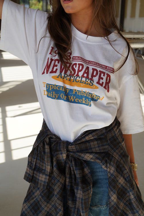 T-shirt Newspaper Blanc