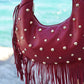 sac à main clouté rouge