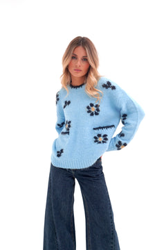 Blue Garden Sweater