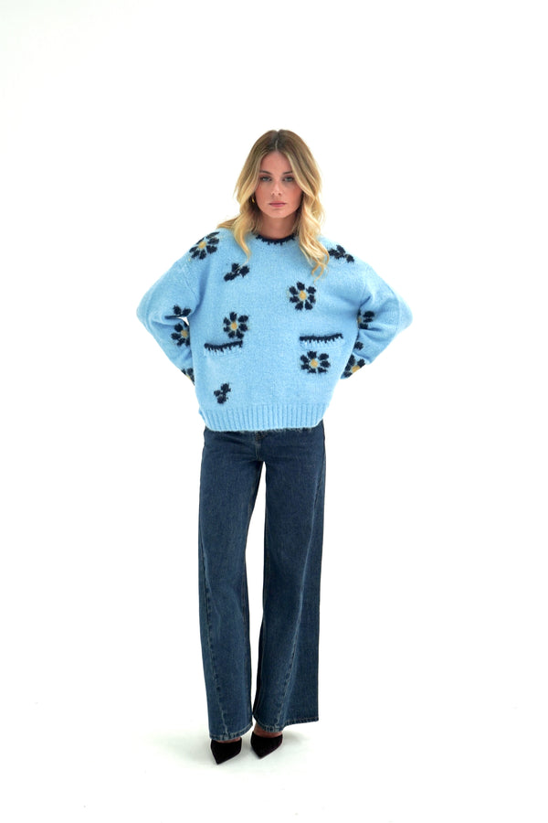 Blue Garden Sweater