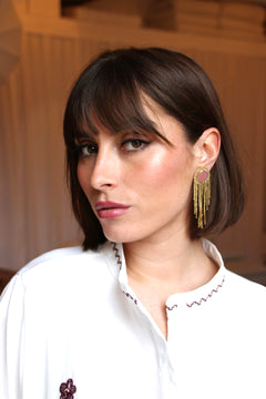 rose gold stone earrings