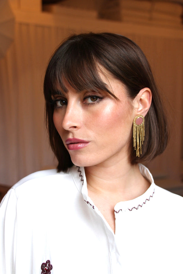 Boucles d'oreilles Denise roses