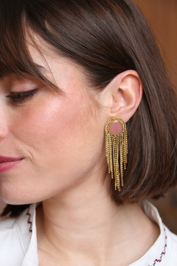 Boucles d'oreilles Denise roses