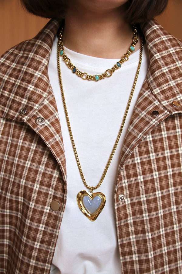 Sautoir Elisabeth bleu