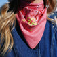 Bandana brodé rose orangé