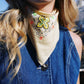 Bandana brodé beige