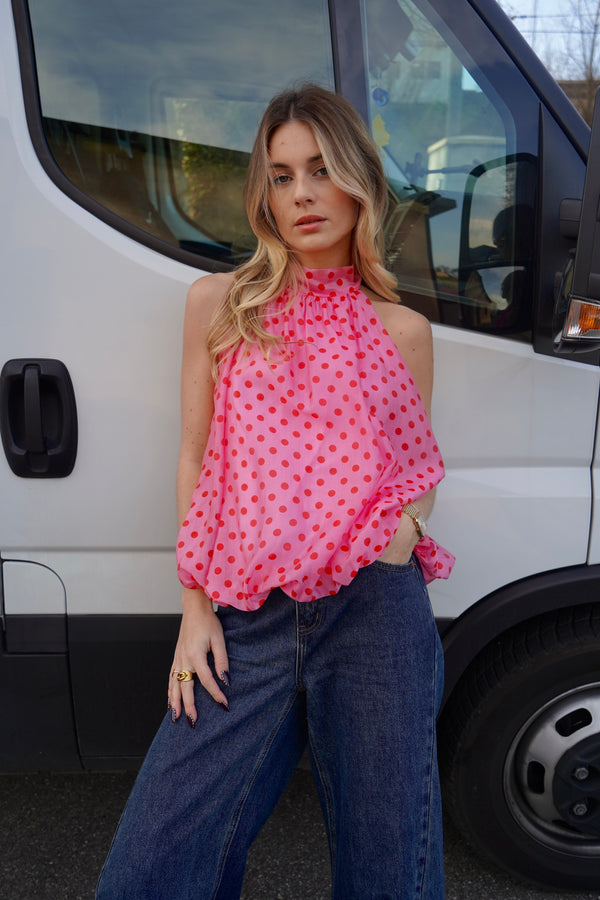 Top Polka Rose